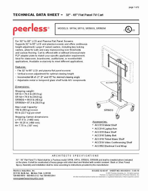 Peerless Industries Indoor Furnishings SR560G-page_pdf
